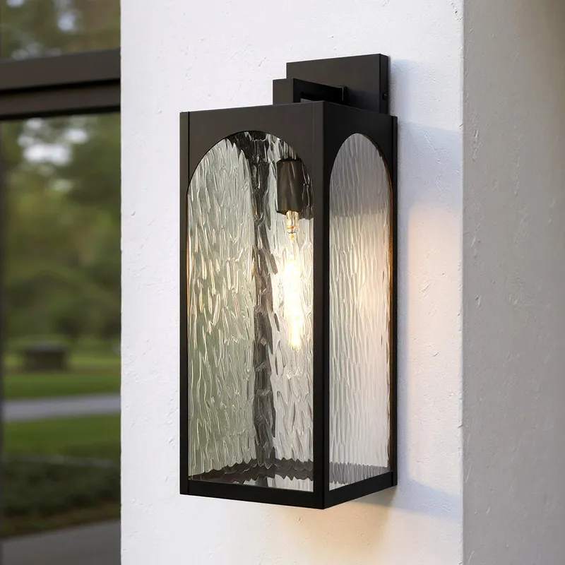 UQL10102 Tudor Outdoor Wall Sconce, 19.75''H x 7.00''W x 8.50''Dep, Matte Black Finish, Marana Collection — Urban Ambiance LED Wall Lights 100.0W 3000K