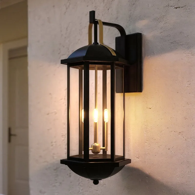 UQL10083 Transitional Outdoor Wall Sconce, 26.25''H x 10.00''W x 10.75''Dep, Matte Black Finish, Richland Collection, Marine-Grade Construction — Urban Ambiance LED Wall Lights 60.0W 3000K