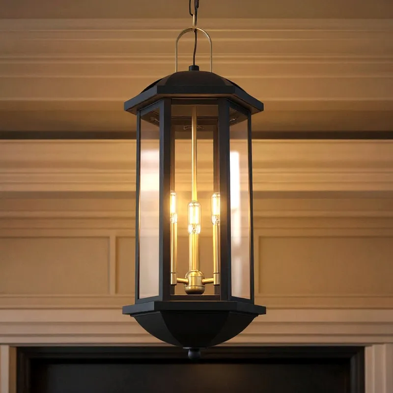 UQL10080 Transitional Outdoor Pendant, 26.50''H x 10.00''W x 10.00''Dep, Matte Black Finish, Richland Collection, Marine-Grade Construction — Urban Ambiance LED Landscape Lights 60.0W 3000K