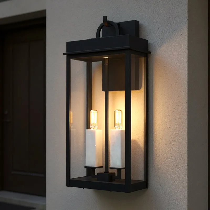 UQL10072 Casual Outdoor Wall Sconce, 22.00''H x 9.50''W x 7.50''Dep, Matte Black Finish, Bremerton Collection, Marine-Grade Construction — Urban Ambiance LED Linear Lights 60.0W 3000K