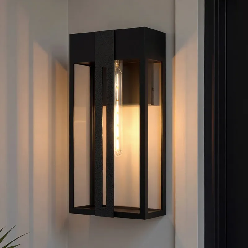 UQL10061 Modern Outdoor Wall Sconce, 20.00''H x 9.50''W x 5.50''Dep, Matte Black Finish, Woburn Collection, Marine-Grade Construction — Urban Ambiance LED Wall Lights 60.0W 3000K