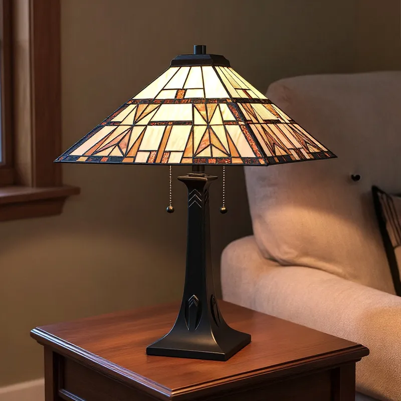 UQL7240 Craftsman Indoor Table Lamp, 23.00''H x 15.75''W x 15.75''Dep, Matte Black Finish, Prescott Collection — Urban Ambiance LED Temporary & Work Lights 75.0W 3000K