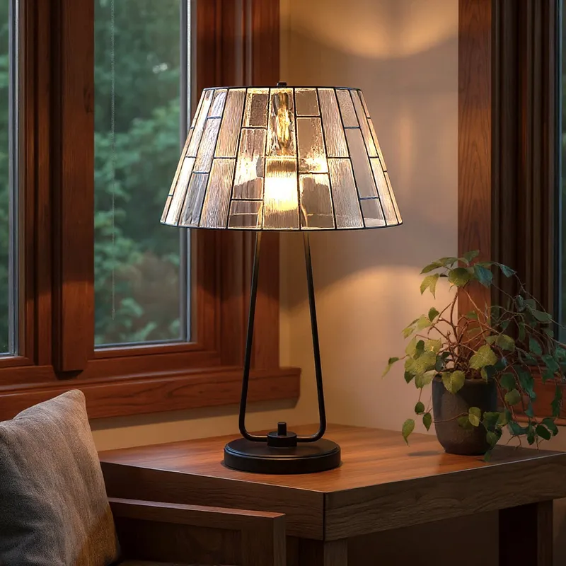 UQL7220 Craftsman Indoor Table Lamp, 26.00''H x 16.00''W x 16.00''Dep, Matte Black Finish, Burleson Collection — Urban Ambiance LED Temporary & Work Lights 75.0W 3000K
