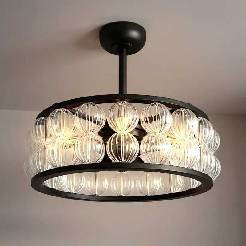 UQL9171 Contemporary Indoor Ceiling Fan, 9.75''H x 23.00''W x 23.00''Dep, Matte Black Finish, Findlay Collection — Urban Ambiance LED Post Top Lights 6.0W 3000K