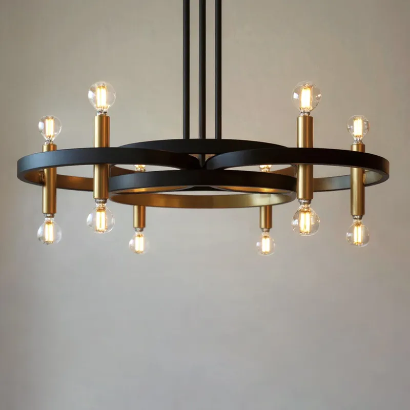 UQL6560 Transitional Indoor Chandelier, 9.75''H x 30.00''W x 30.00''Dep, Matte Black Finish, Sumter Collection — Urban Ambiance LED Landscape Lights 60.0W 3000K