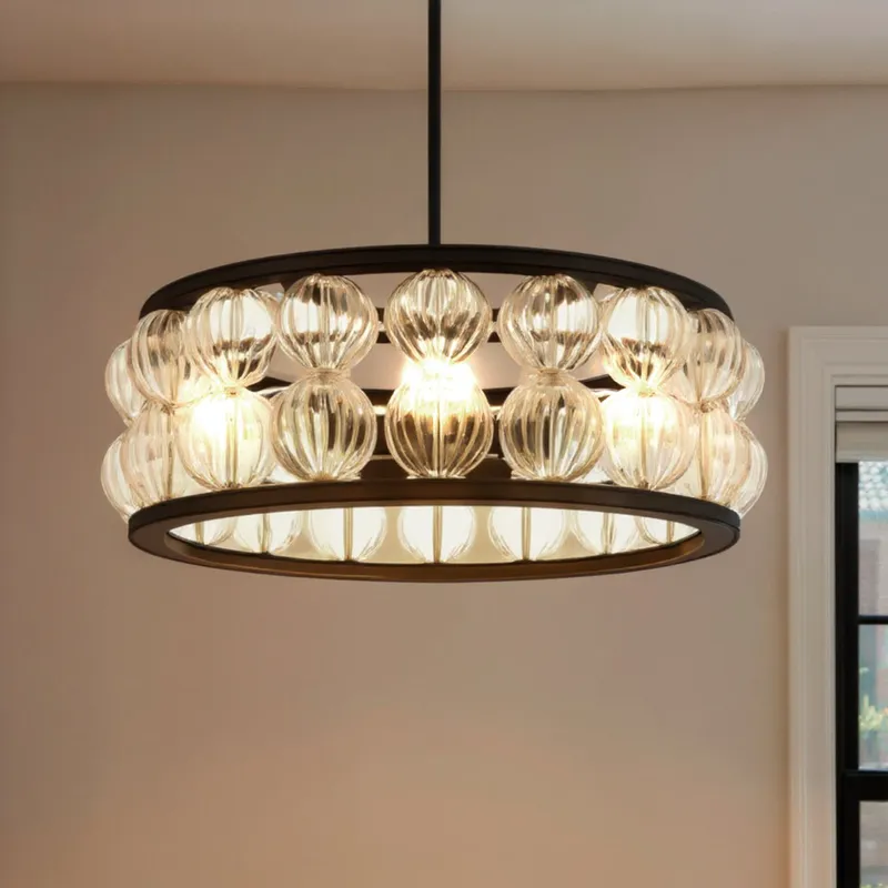 UQL6541 Contemporary Indoor Pendant, 8.75''H x 23.00''W x 23.00''Dep, Matte Black Finish, Findlay Collection — Urban Ambiance LED Landscape Lights 100.0W 3000K
