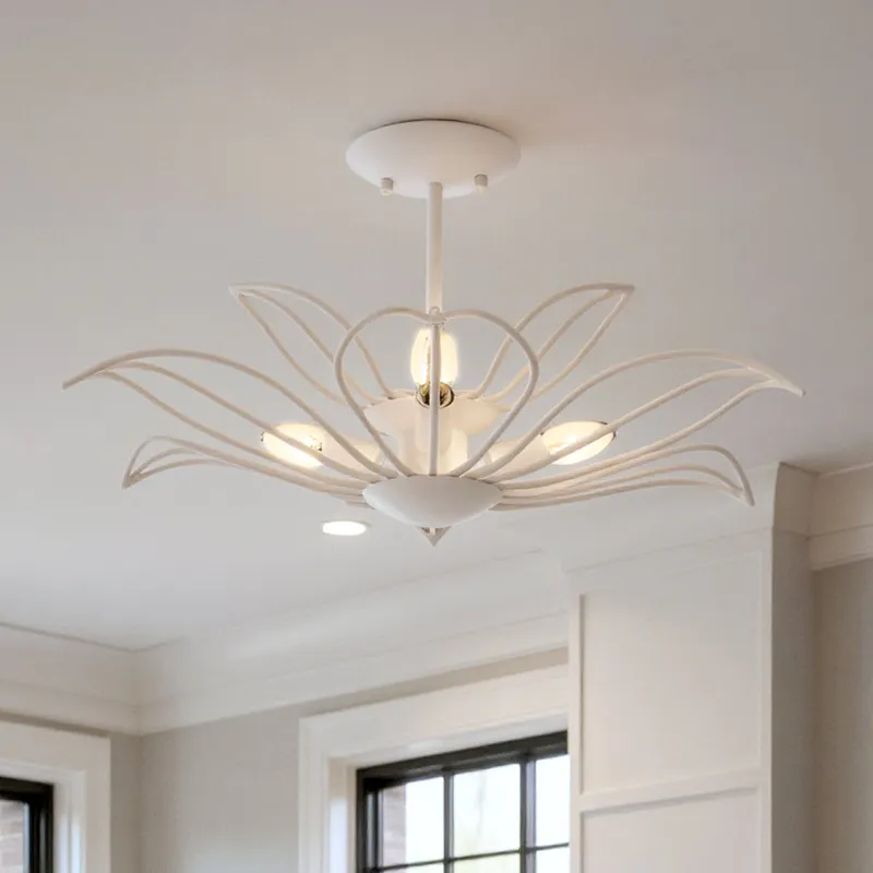 UQL6530 Eclectic Indoor Ceiling Light, 11.25''H x 22.00''W x 22.00''Dep, Warm White Finish, Kearny Collection — Urban Ambiance LED Post Top Lights 60.0W 3000K