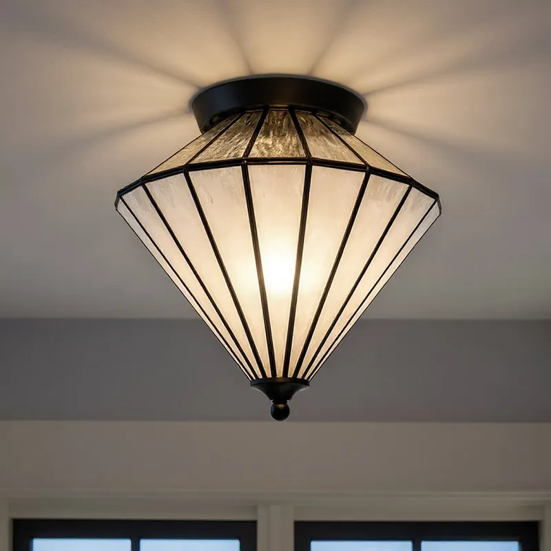 UQL6510 Craftsman Indoor Ceiling Light, 15.00''H x 15.25''W x 15.25''Dep, Matte Black Finish, Hutchinson Collection — Urban Ambiance LED Post Top Lights 40.0W 3000K