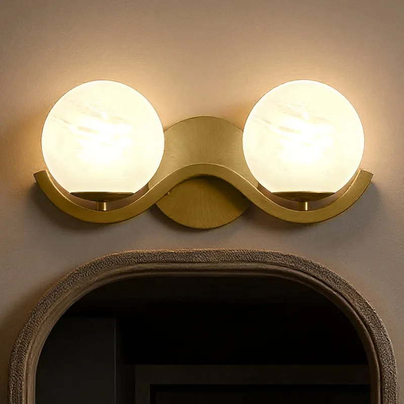 UQL6490 Scandinavian Indoor Bath Light, 6.50''H x 14.50''W x 6.50''Dep, Aged Brass Finish, Belleville Collection — Urban Ambiance LED Linear Lights 40.0W 3000K
