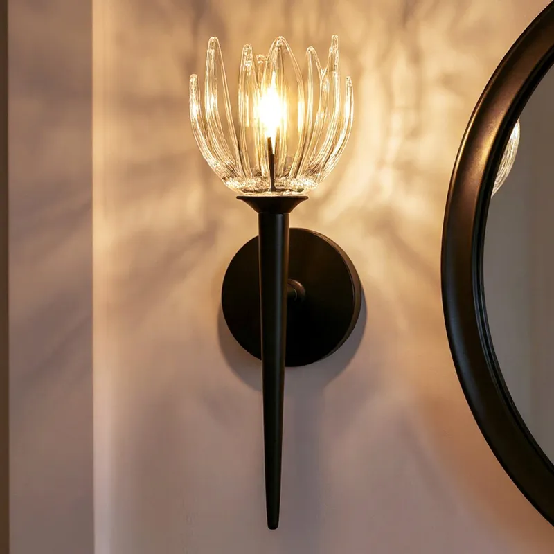 UQL6473 Traditional Indoor Wall Sconce, 18.50''H x 6.00''W x 7.50''Dep, Matte Black Finish, Moline Collection — Urban Ambiance LED Linear Lights 60.0W 3000K