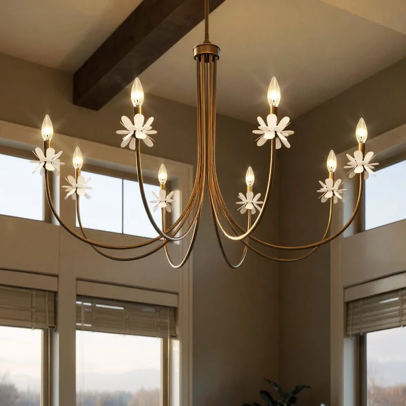 UQL6463 XL Glam Indoor Chandelier, 27.50''H x 42.00''W x 42.00''Dep, Bronze Gold Finish, Lombard Collection — Urban Ambiance LED Landscape Lights 60.0W 3000K