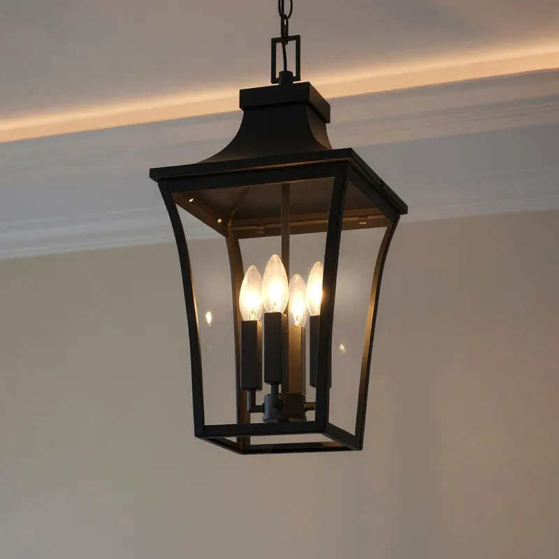 UQL6430 Classic Indoor Pendant, 21.00''H x 10.00''W x 10.00''Dep, Earth Black Finish, Biloxi Collection — Urban Ambiance LED Landscape Lights 60.0W 3000K