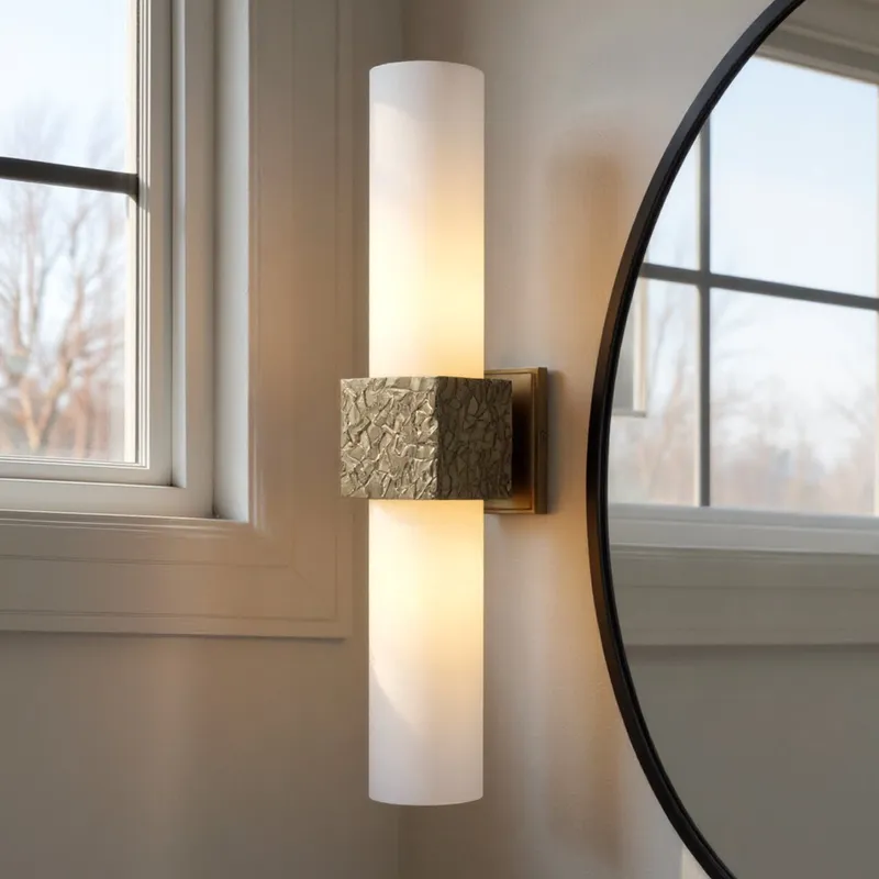 UQL6426 Minimalist Indoor Wall Sconce, 24.00''H x 5.00''W x 5.50''Dep, Bronze Gold Finish, Lacey Collection — Urban Ambiance LED Linear Lights 100.0W 3000K