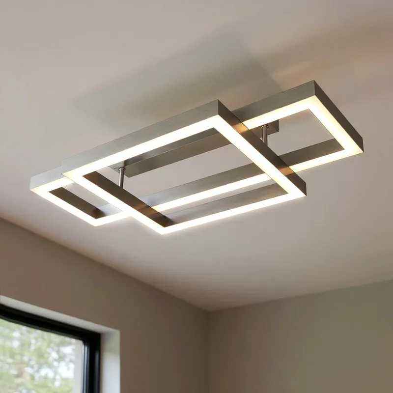 UQL6419 Transitional Indoor Ceiling Light, 5.75''H x 36.00''W x 20.00''Dep, Painted Brushed Nickel Finish, Lacey Collection — Urban Ambiance LED Post Top Lights 35.0W 3000K