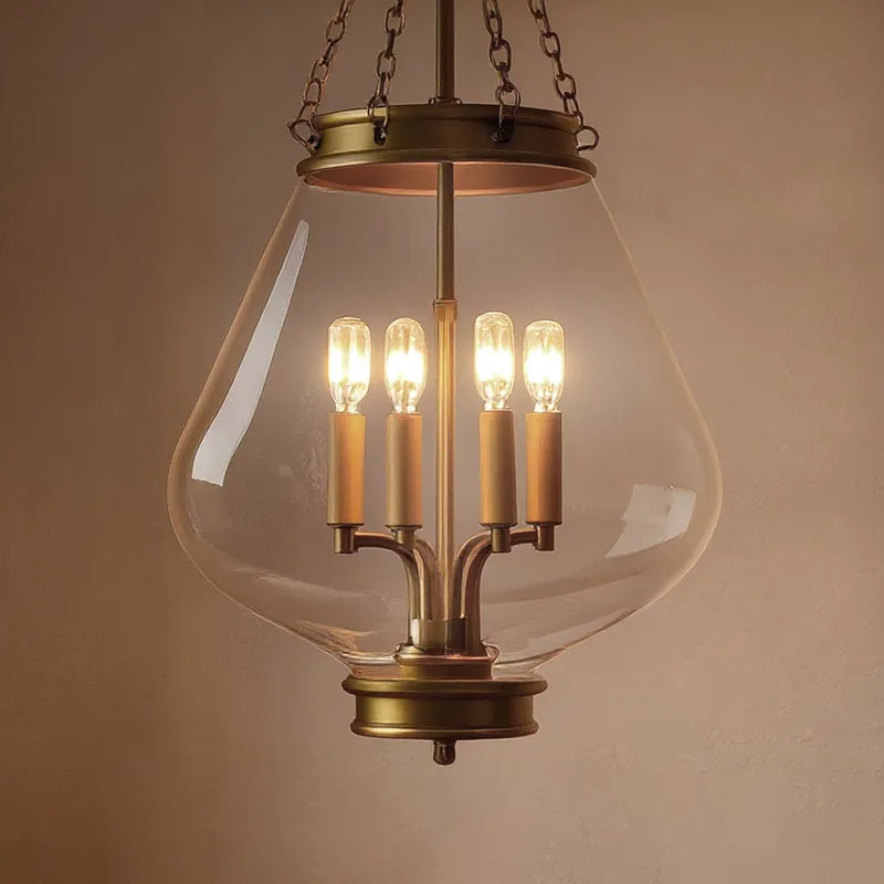 UQL6403 Tudor Indoor Pendant, 30.25''H x 16.00''W x 16.00''Dep, Weathered Brass Finish, Lacey Collection — Urban Ambiance LED Landscape Lights 60.0W 3000K