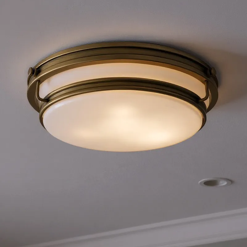 UQL6375 Contemporary Indoor Ceiling Light, 4.25''H x 16.00''W x 16.00''Dep, Weathered Brass Finish, Lacey Collection — Urban Ambiance LED Post Top Lights 40.0W 3000K