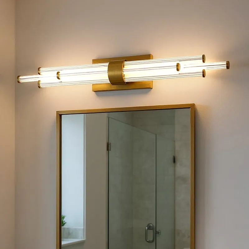 UQL6355 Luxe Industrial Indoor Bath Light, 4.50''H x 32.00''W x 3.75''Dep, Brushed Gold Finish, Farmington Collection — Urban Ambiance LED Linear Lights 20.0W 3000K