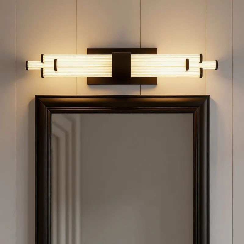 UQL6354 Luxe Industrial Indoor Bath Light, 4.50''H x 24.00''W x 3.75''Dep, Matte Black Finish, Farmington Collection — Urban Ambiance LED Linear Lights 18.0W 3000K