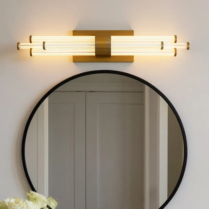 UQL6352 Luxe Industrial Indoor Bath Light, 4.50''H x 24.00''W x 3.75''Dep, Brushed Gold Finish, Farmington Collection — Urban Ambiance LED Linear Lights 18.0W 3000K
