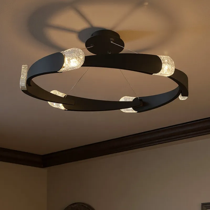 UQL6321 Contemporary Indoor Ceiling Light, 9.50''H x 34.00''W x 34.00''Dep, Matte Black Finish, Binghamton Collection — Urban Ambiance LED Post Top Lights 37.0W 3000K