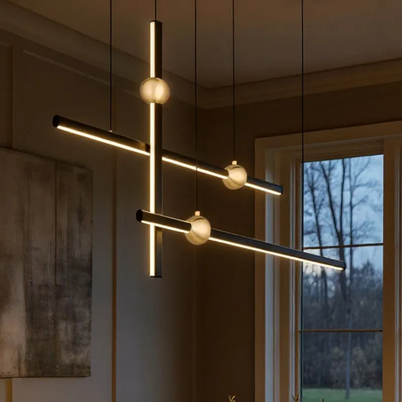 UQL6310 Contemporary Indoor Chandelier, 32.00''H x 44.25''W x 6.75''Dep, Matte Black Finish, Ceres Collection — Urban Ambiance LED Landscape Lights 42.0W 3000K