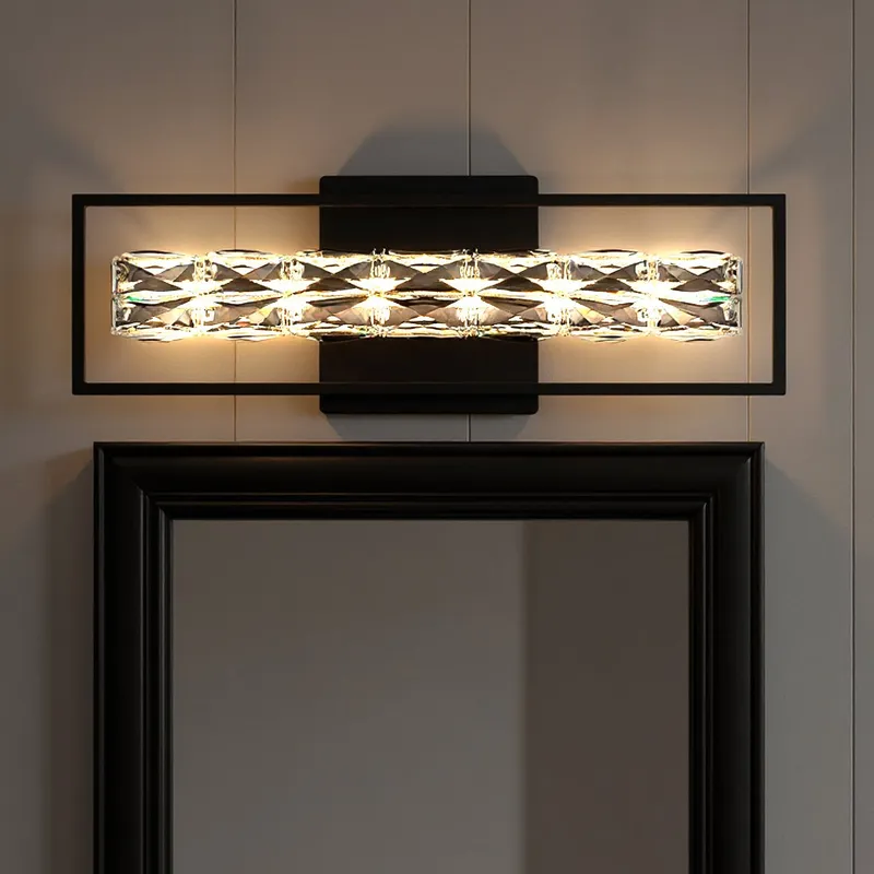 UQL6292 Glam Indoor Bath Light, 7.25''H x 24.00''W x 3.50''Dep, Matte Black Finish, Menden Collection — Urban Ambiance LED Linear Lights 21.0W 3000K