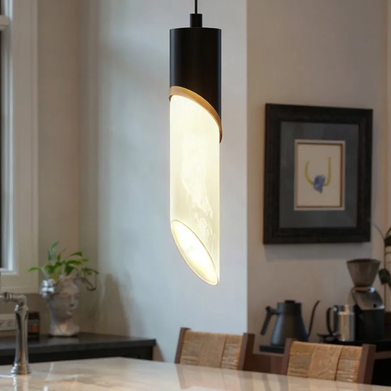 UQL6270 Luxe Industrial Indoor Pendant, 13.75''H x 2.50''W x 2.50''Dep, Matte Black Finish, Azusa Collection — Urban Ambiance LED Landscape Lights 8.0W 3000K