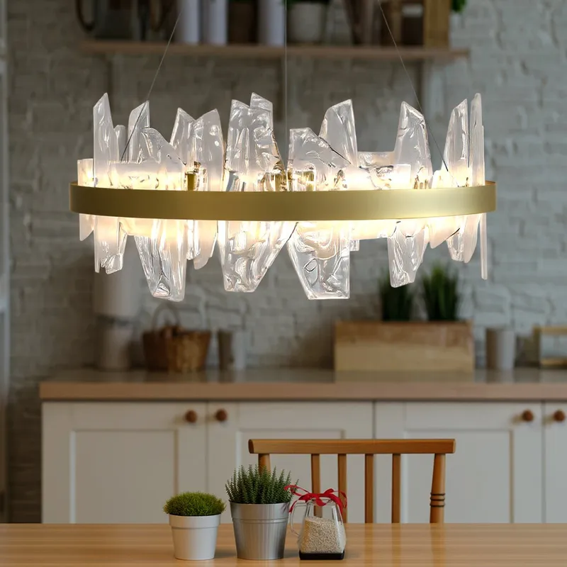 UQL6263 Modern Indoor Chandelier, 13.75''H x 30.00''W x 30.00''Dep, Soft Gold Finish, Salina Collection — Urban Ambiance LED Landscape Lights 39.0W 3000K