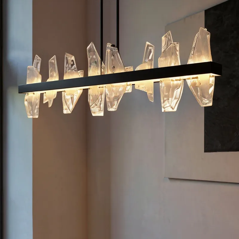 UQL6260 Modern Indoor Chandelier, 13.75''H x 42.00''W x 4.75''Dep, Matte Black Finish, Salina Collection — Urban Ambiance LED Linear Lights 36.0W 3000K