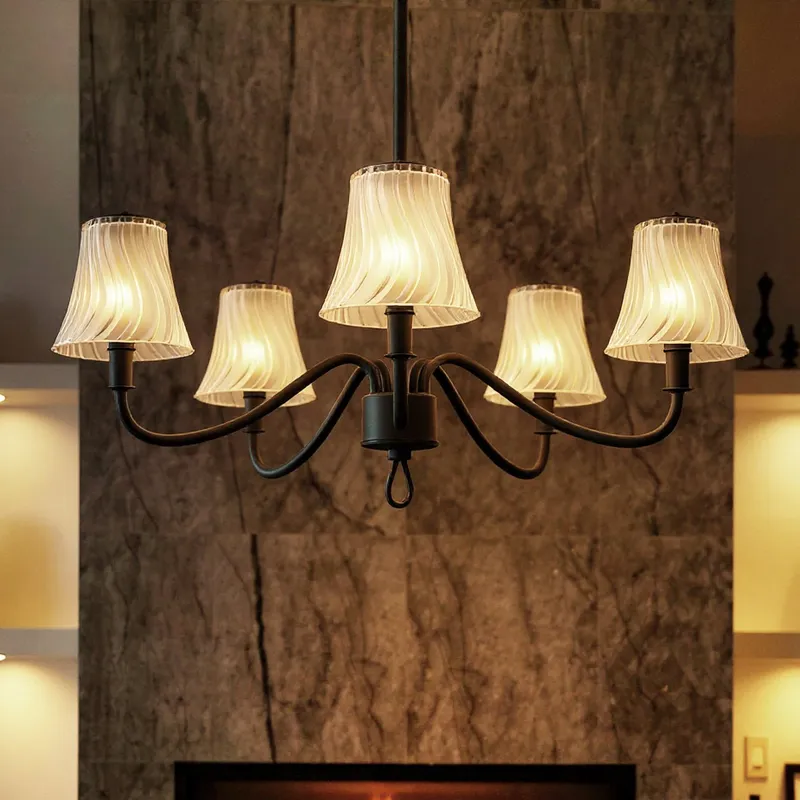 UQL6235 Traditional Indoor Chandelier, 11.50''H x 29.50''W x 29.50''Dep, Matte Black Finish, Parker Collection — Urban Ambiance LED Landscape Lights 60.0W 3000K