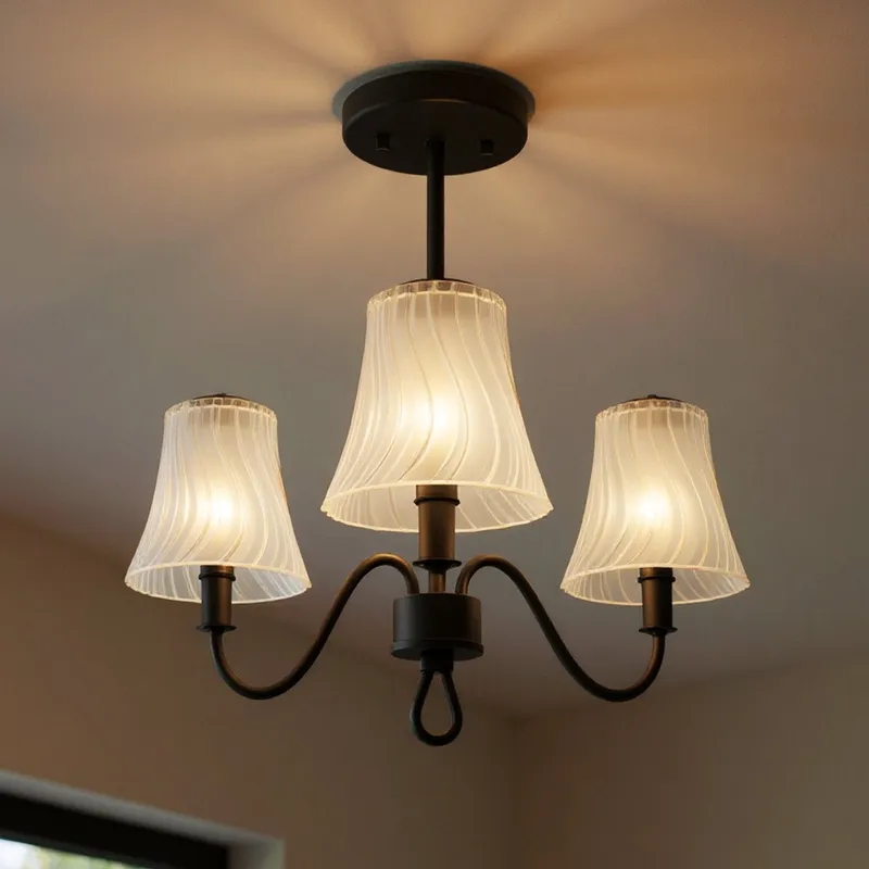 UQL6231 Traditional Indoor Ceiling Light, 17.50''H x 21.75''W x 21.75''Dep, Matte Black Finish, Parker Collection — Urban Ambiance LED Post Top Lights 60.0W 3000K