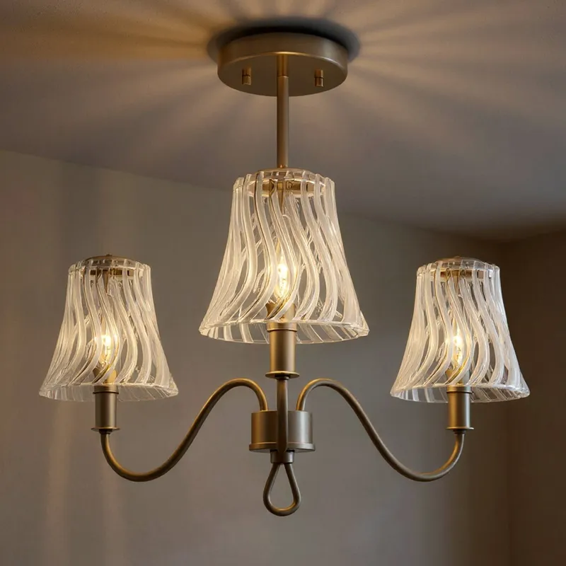 UQL6230 Traditional Indoor Ceiling Light, 17.50''H x 21.75''W x 21.75''Dep, Brushed Nickel Finish, Parker Collection — Urban Ambiance LED Post Top Lights 60.0W 3000K