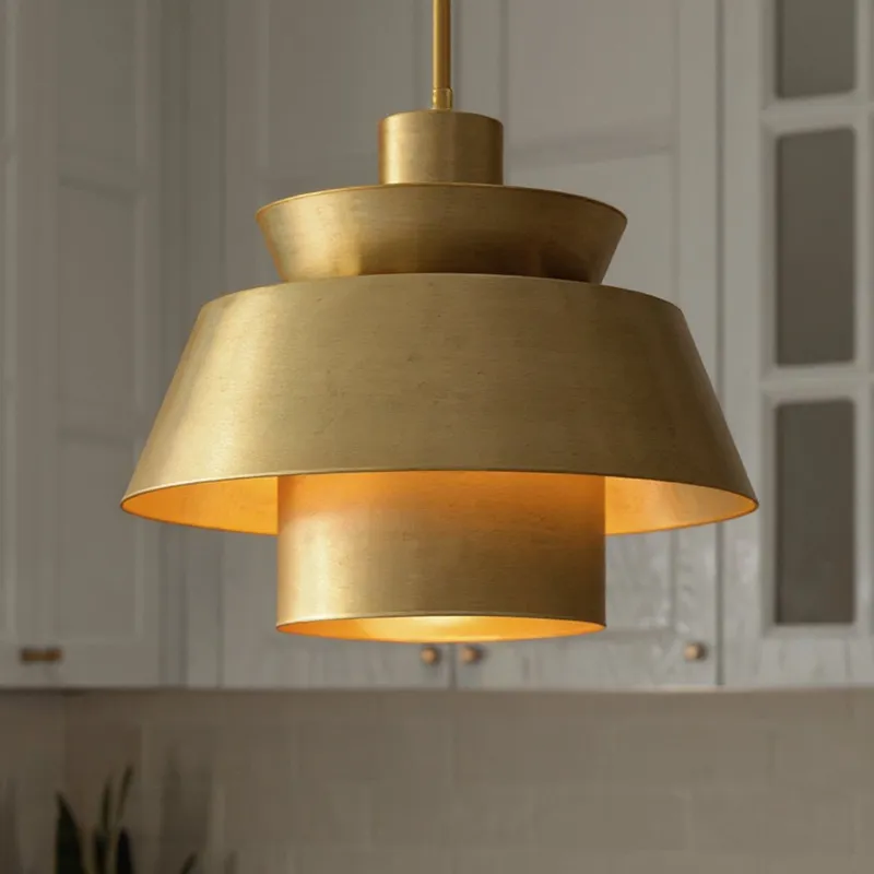 UQL6220 Contemporary Indoor Pendant, 11.25''H x 14.00''W x 14.00''Dep, Brushed Weathered Brass Finish, Murray Collection — Urban Ambiance LED Landscape Lights 100.0W 3000K