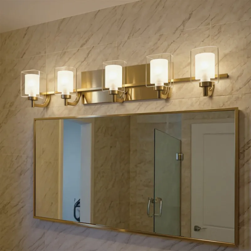 UQL6203 Modern Indoor Bath Light, 6.00''H x 42.00''W x 6.25''Dep, Brushed Gold Finish, Napa Collection — Urban Ambiance LED Linear Lights 4.5W 3000K