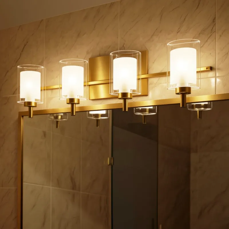 UQL6202 Modern Indoor Bath Light, 6.00''H x 29.00''W x 6.25''Dep, Brushed Gold Finish, Napa Collection — Urban Ambiance LED Linear Lights 4.5W 3000K