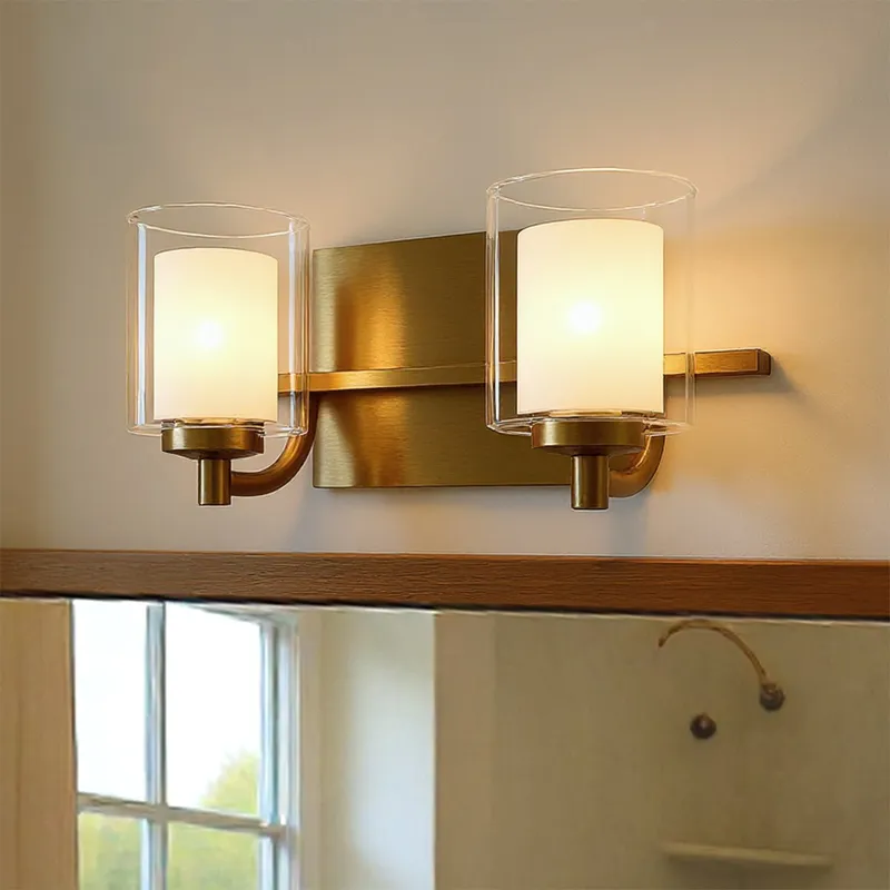 UQL6200 Modern Indoor Bath Light, 6.00''H x 13.00''W x 6.25''Dep, Brushed Gold Finish, Napa Collection — Urban Ambiance LED Linear Lights 4.5W 3000K