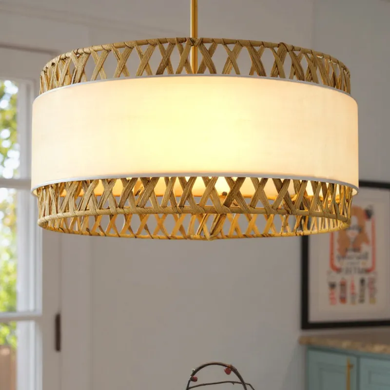UQL6191 Bohemian Indoor Pendant, 10.25''H x 24.00''W x 24.00''Dep, Brushed Gold Finish, Edina Collection — Urban Ambiance LED Landscape Lights 100.0W 3000K