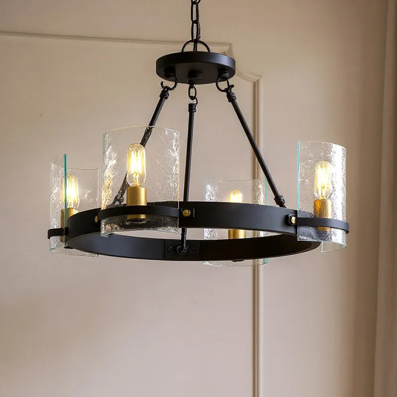 UQL6141 Tuscan Indoor Chandelier, 14.25''H x 20.00''W x 20.00''Dep, Matte Black Finish, Lenexa Collection — Urban Ambiance LED Landscape Lights 60.0W 3000K