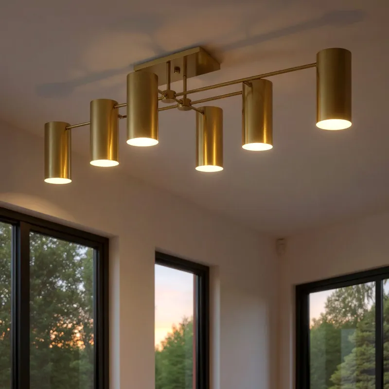 UQL6112 Minimalist Indoor Ceiling Light, 14.00''H x 50.00''W x 21.00''Dep, Brushed Gold Finish, Glendora Collection — Urban Ambiance LED Linear Lights 100.0W 3000K