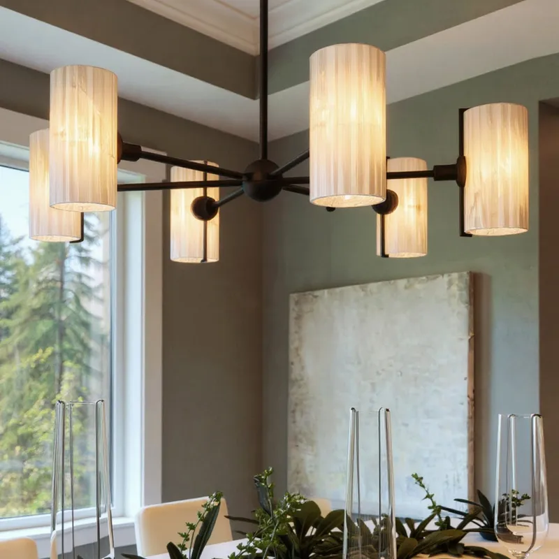 UQL6091 Eclectic Indoor Chandelier, 8.75''H x 36.00''W x 36.00''Dep, Matte Black Finish, Florissant Collection — Urban Ambiance LED Landscape Lights 60.0W 3000K