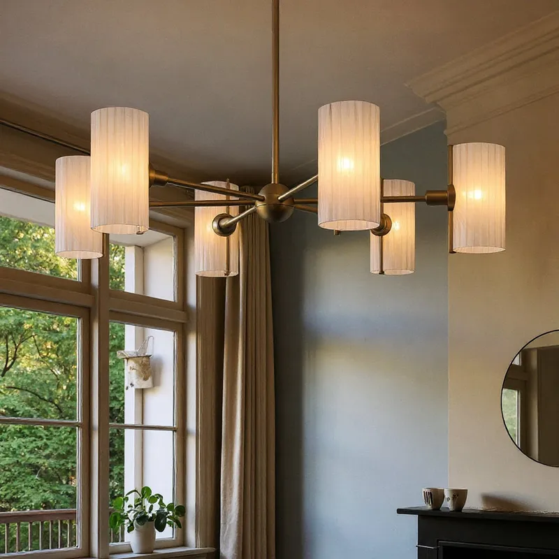 UQL6090 Eclectic Indoor Chandelier, 8.75''H x 36.00''W x 36.00''Dep, Bronze Gold Finish, Florissant Collection — Urban Ambiance LED Landscape Lights 60.0W 3000K