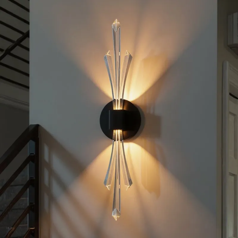 UQL6055 Glam Indoor Wall Sconce, 22.50''H x 5.00''W x 5.25''Dep, Matte Black Finish, Wheaton Collection — Urban Ambiance LED Wall Lights 12.0W 3000K