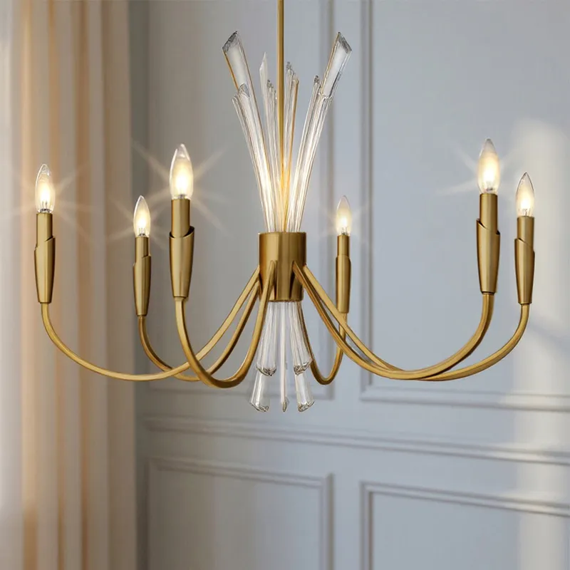 UQL6050 Glam Indoor Chandelier, 24.25''H x 32.00''W x 32.00''Dep, Brushed Gold Finish, Wheaton Collection — Urban Ambiance LED Landscape Lights 60.0W 3000K