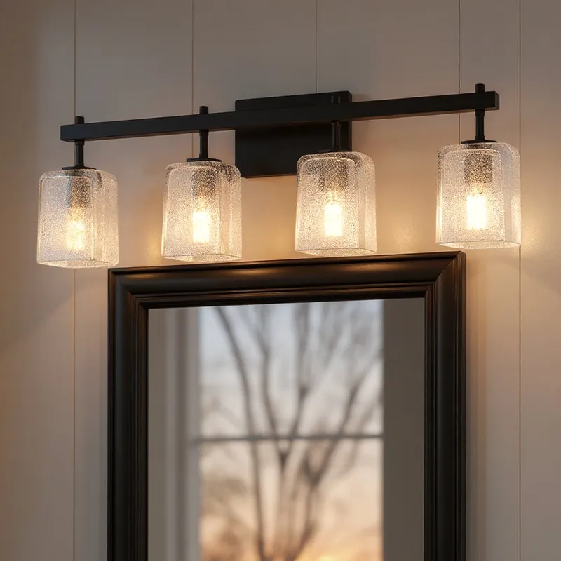UQL6025 Contemporary Indoor Bath Light, 9.25''H x 31.50''W x 6.75''Dep, Matte Black Finish, Novato Collection — Urban Ambiance LED Linear Lights 100.0W 3000K