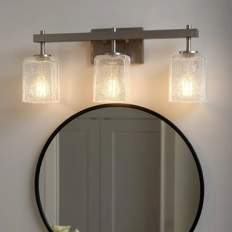UQL6022 Contemporary Indoor Bath Light, 9.25''H x 22.50''W x 6.75''Dep, Brushed Nickel Finish, Novato Collection — Urban Ambiance LED Linear Lights 100.0W 3000K
