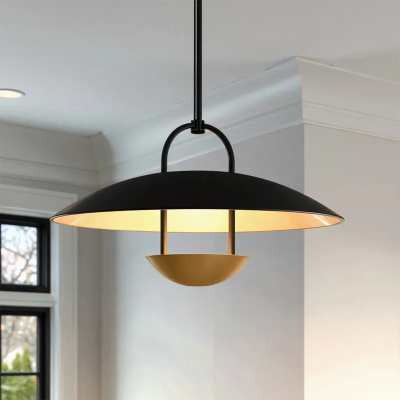UQL6003 Urban Loft Indoor Pendant, 9.75''H x 18.00''W x 18.00''Dep, Matte Black Finish, Lehi Collection — Urban Ambiance LED Landscape Lights 14.0W 3000K
