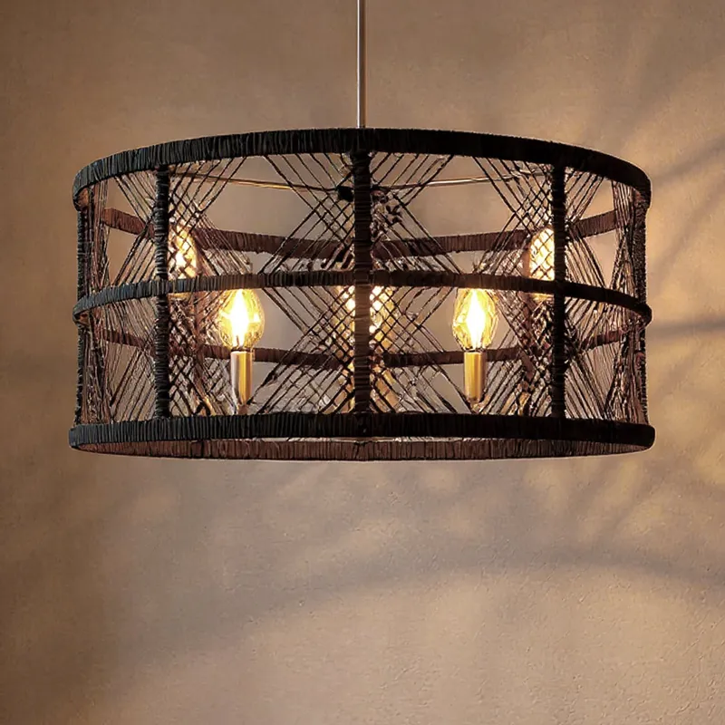 UQL5992 Bohemian Indoor Pendant, 10.50''H x 22.00''W x 22.00''Dep, Antique Nickel Finish, Rosemead Collection — Urban Ambiance LED Landscape Lights 60.0W 3000K