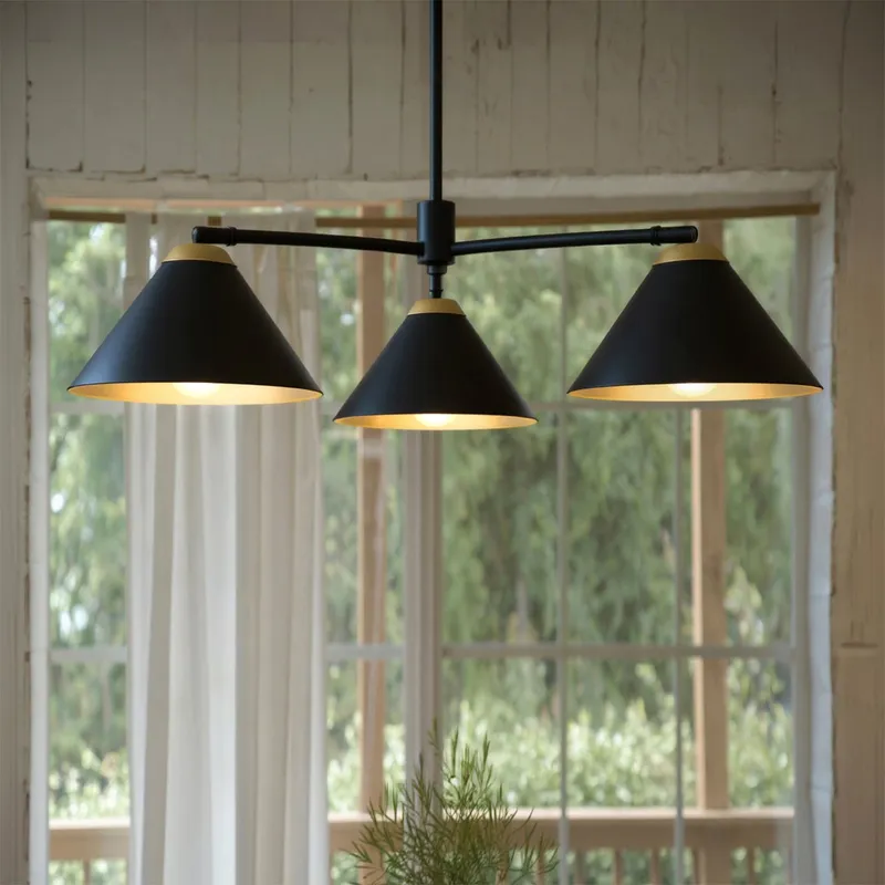 UQL5981 Urban Loft Indoor Chandelier, 10.00''H x 32.00''W x 32.00''Dep, Matte Black Finish, Hanford Collection — Urban Ambiance LED Landscape Lights 100.0W 3000K