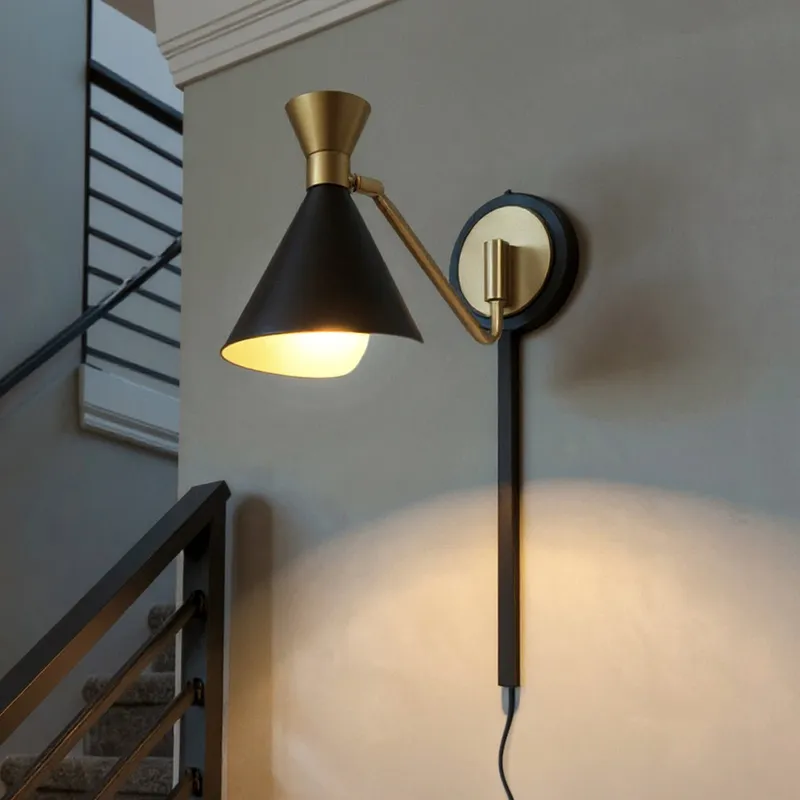 UQL5963 Luxe Industrial Indoor Wall Sconce, 8.00''H x 6.50''W x 16.00''Dep, Matte Black Finish, Eastvale Collection — Urban Ambiance LED Wall Lights 40.0W 3000K