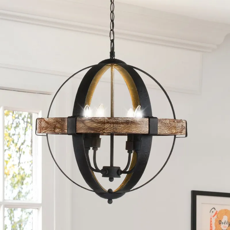 ULB2468 Transitional Indoor Chandelier, 20"W x 20"D x 19.5"H, Matte Black Finish, Harbor Collection — Urban Ambiance LED Landscape Lights 40.0W 3000K